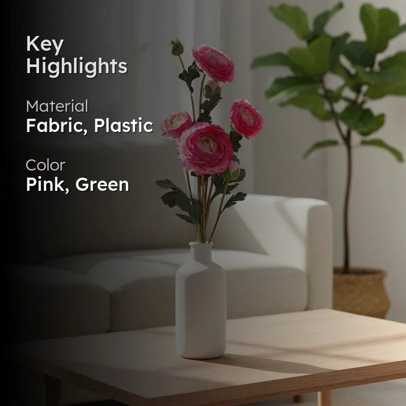 Florya Rose Fabric Artificial Flower - Dark Pink media 2