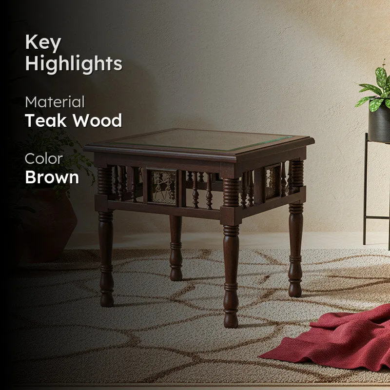Yuge III Teak Wood Side Table media 2