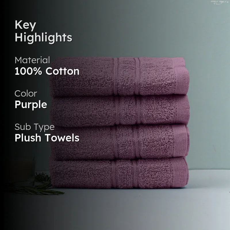 Micro Cotton LuxeDry Soothe Face Towel (Purple) - Set Of Four media 2