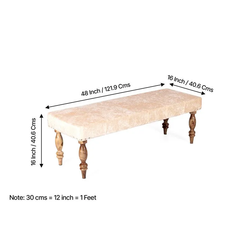 Alvyn Sheesham Wooden Bench - Beige media 11