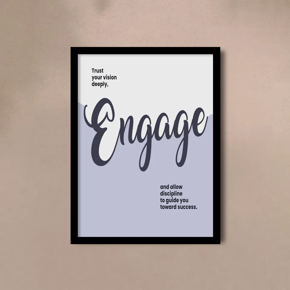 Wellness Quote Wall Painting With Frame - Set Of Six media 14