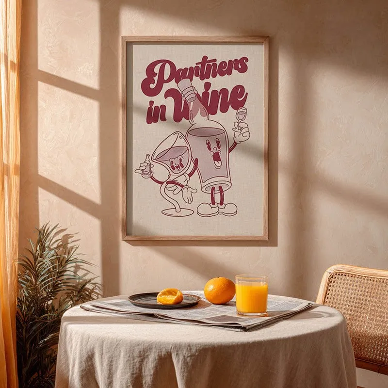 Bar Cart Archival Canvas Wall Art - Brown media 4