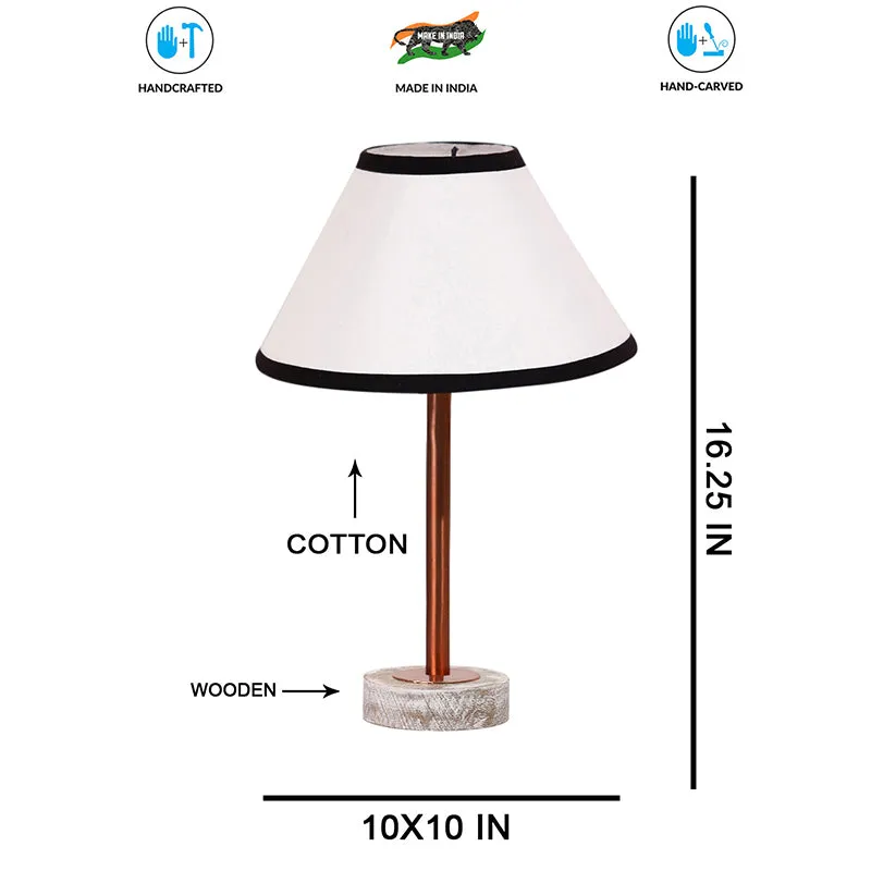 Cotin II Stripe Rodin Wooden Table Lamp - White,Copper media 7
