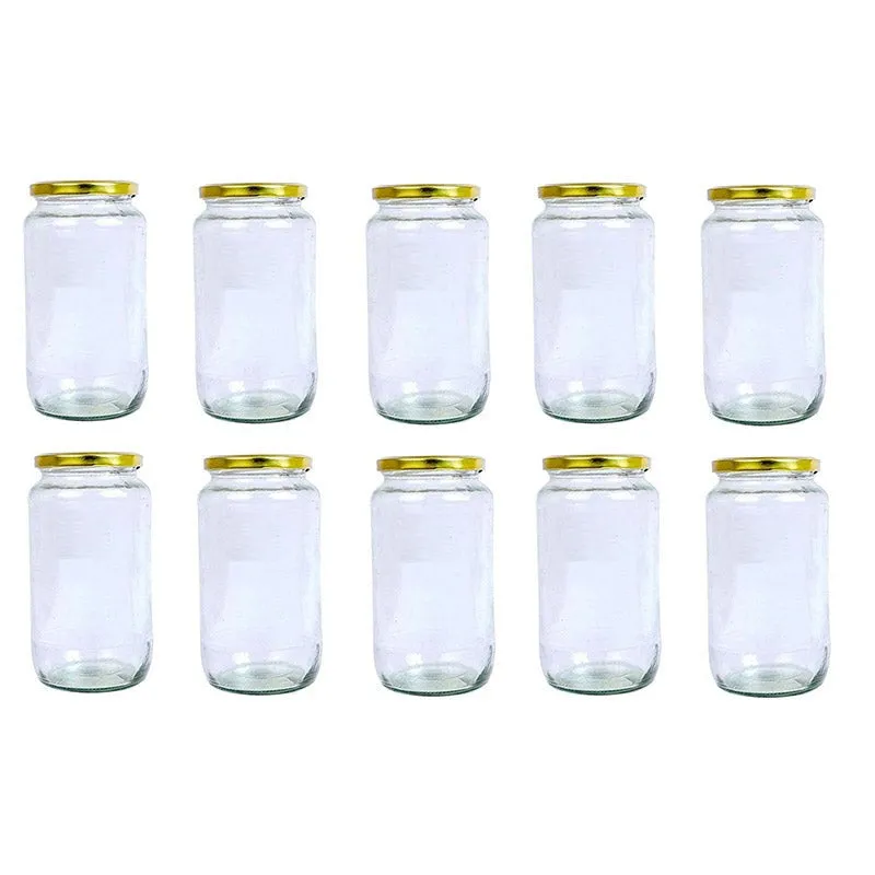 Misha Transparent Glass Storage Jar (1000 mL Each) - Set Of Ten media 4