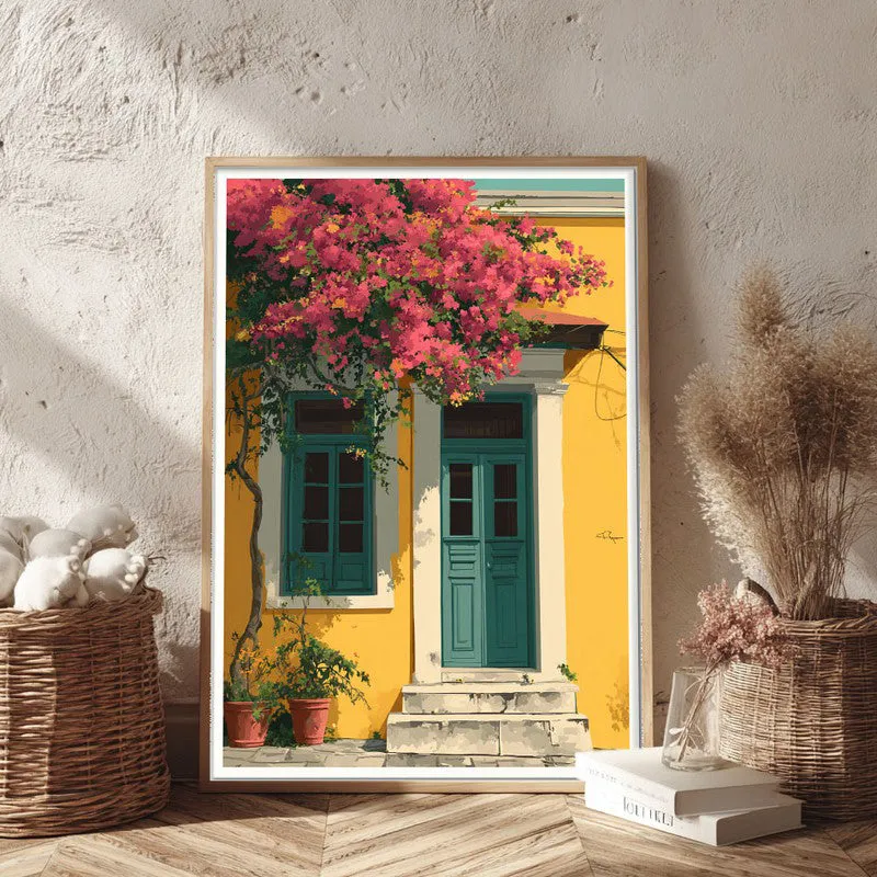 Solana Saffron Canvas Wall Painting - Brown Frame media 3