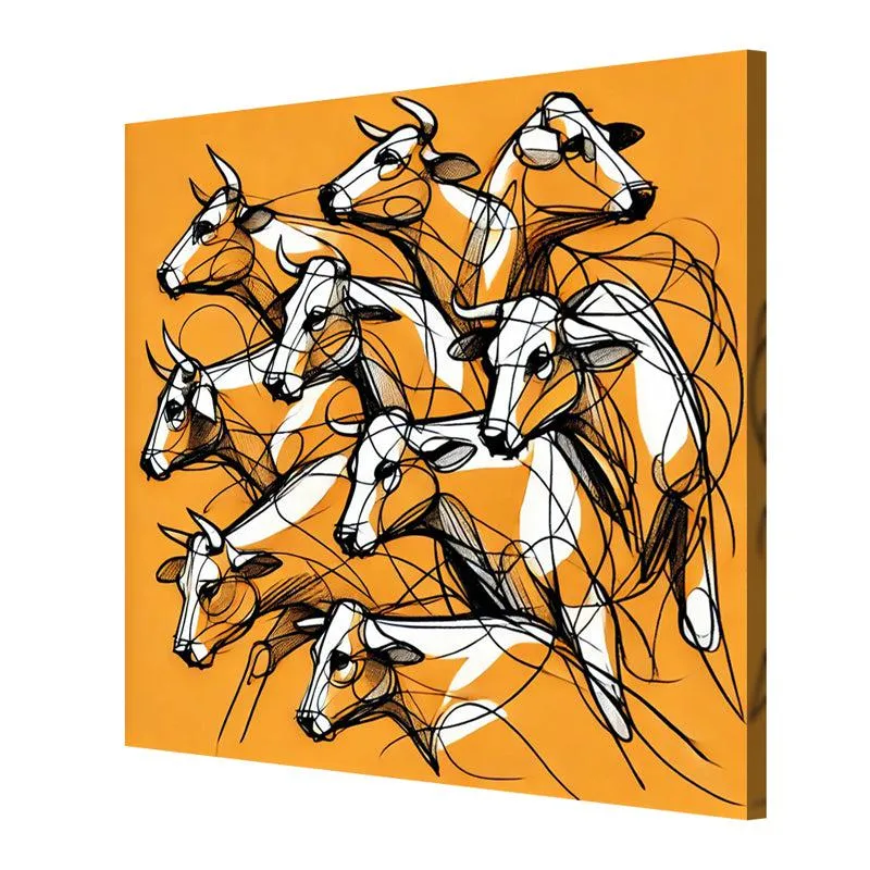 Prancing Bulls Wall Painting media 5