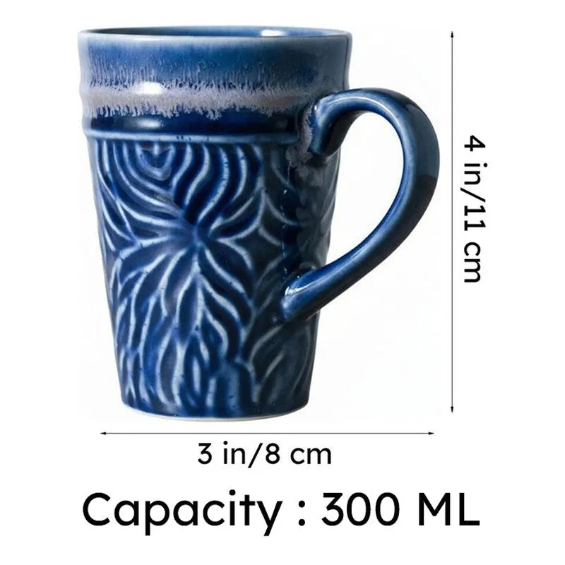 Ceramuse Ceramic Coffee Mug (300 mL Each/Deep Blue) - Set of Six media 8