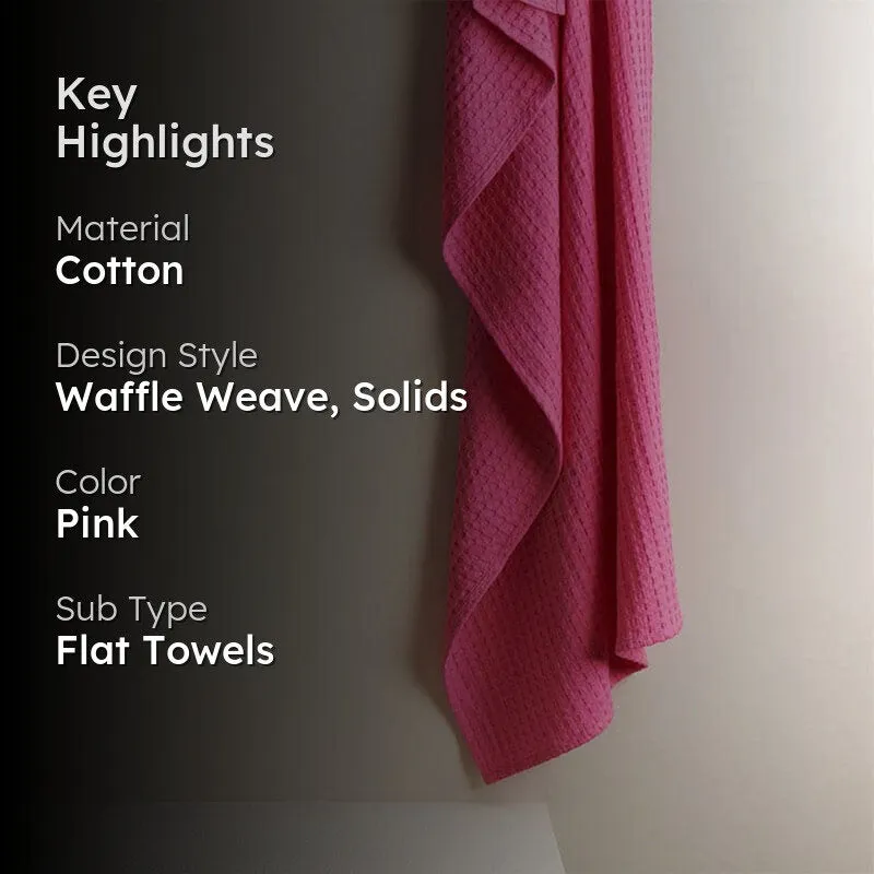 Alyssa Textured Waffle Bath Towel - Rose media 2