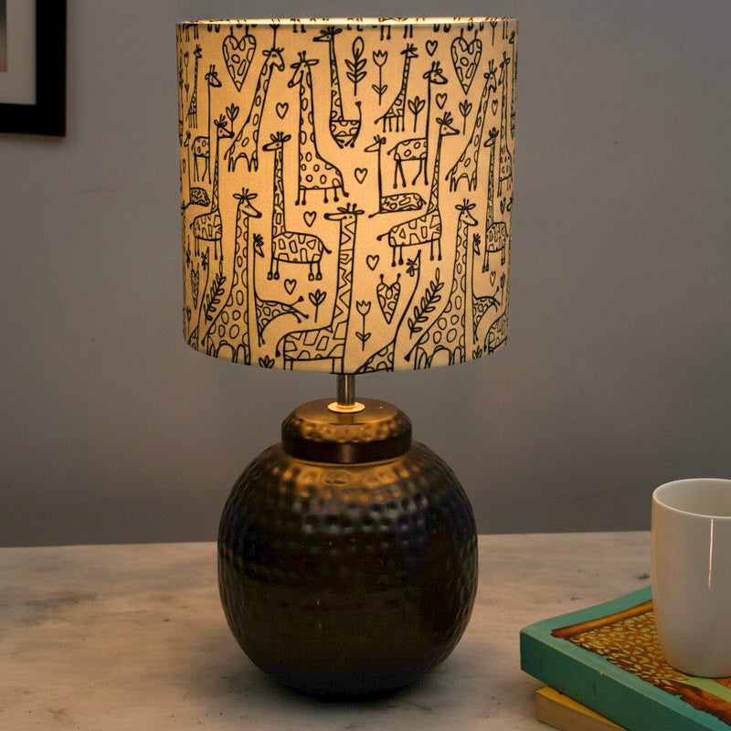 Lanai Wilda Fabric Table Lamp - Yellow,Copper