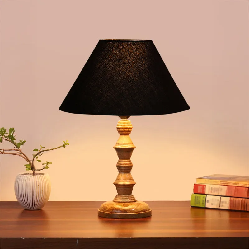 Cotin II Timber Wooden Table Lamp - Black,Brown media 2