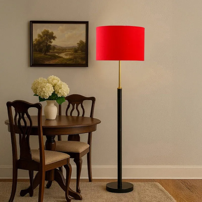 Nordic Glow Wooden Floor Lamp - Red media 4