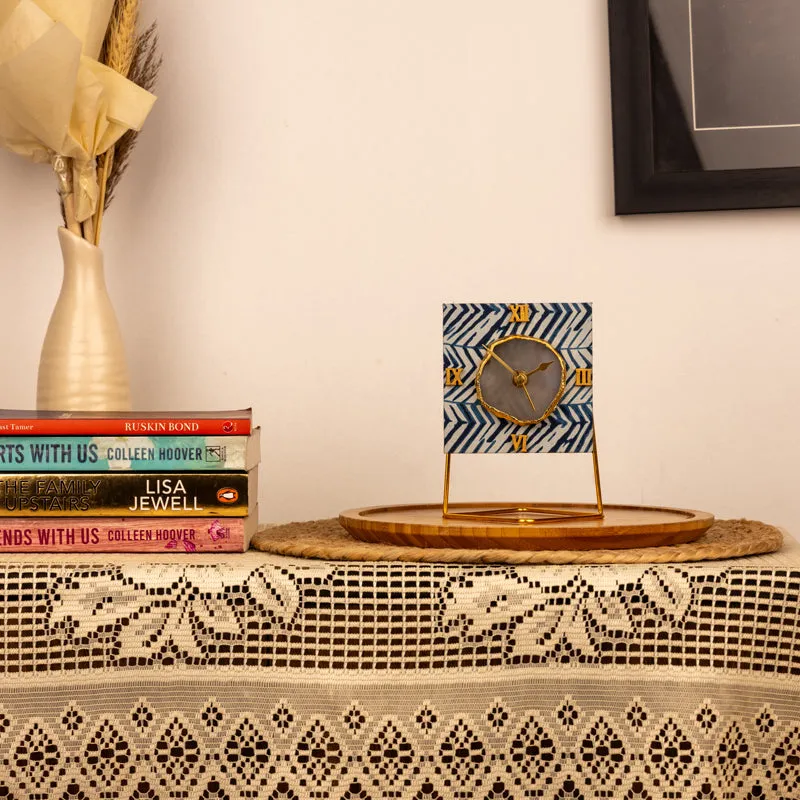 Azure Chevron MDF Clock - Square media 1