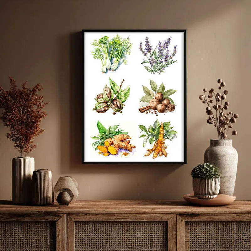 Garden Of Herbs Framed Canvas Wall Painting media 3