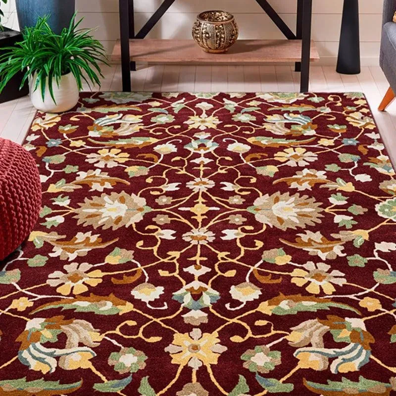 Sedna Hand Tufted Ethnic Wool & Nylon Carpet - Maroon media 8
