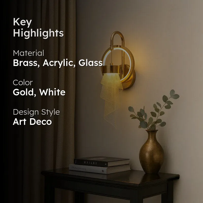 Viora Drift Brass Wall Lamp media 2