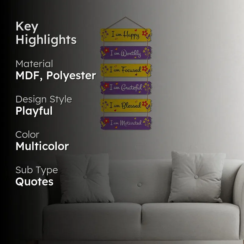 Happy Quotes Polyester & MDF Wall Hanging media 2