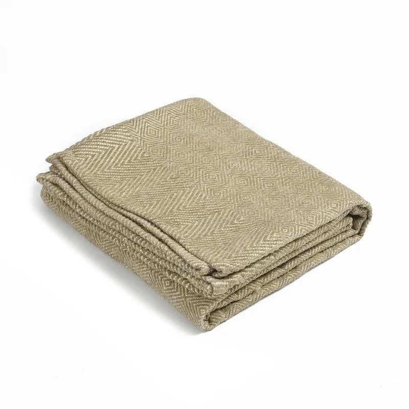 Loomora Zigzag Cotton Throws - Olive Green media 4