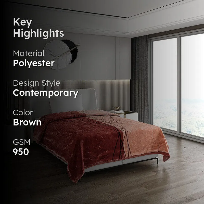 Monte Carlo Crimson Whisper Blanket (Brown) - 950 GSM media 2