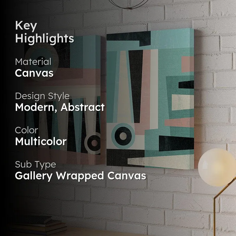 Estemo Abstract Canvas Wall Painting - Set Of Two media 2