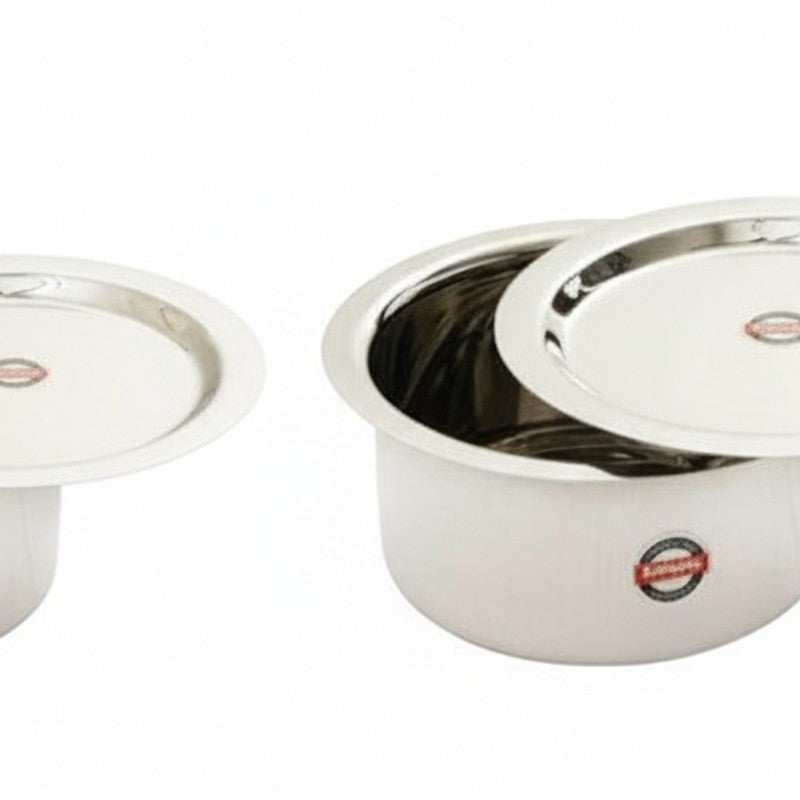 Demure Stainless Steel Pateela With Lid (1000 mL & 1400 mL) - Set of Two media 6