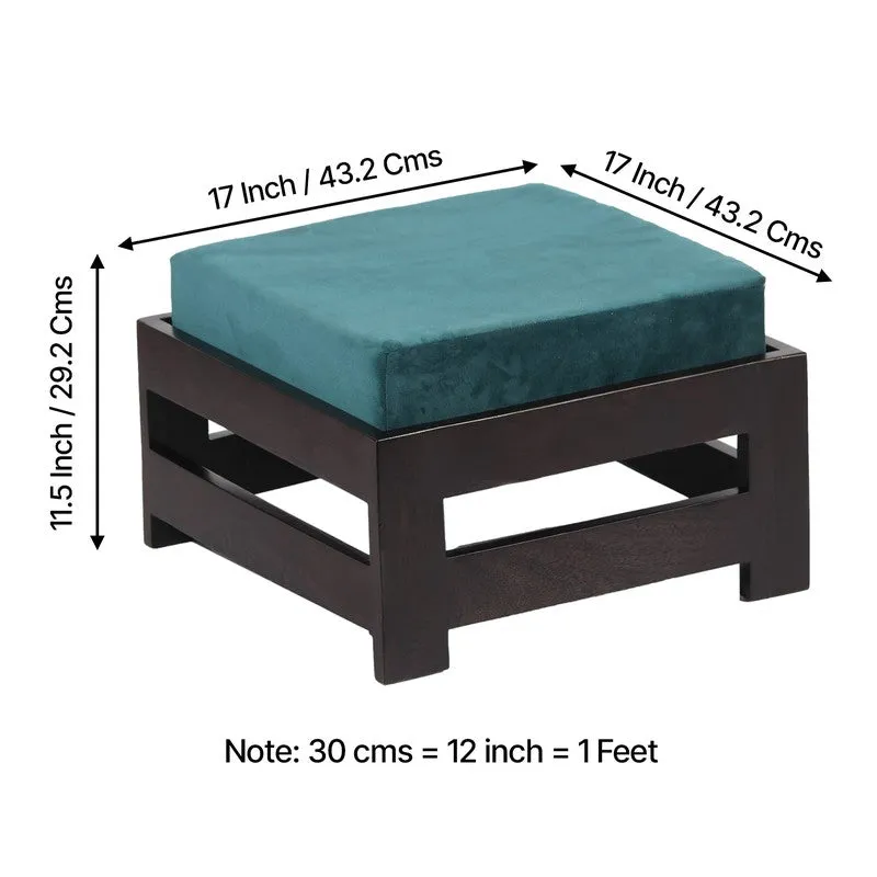 Nirox Sheesham Wooden Bench with Cushions (Blue) - Four Piece Set media 10