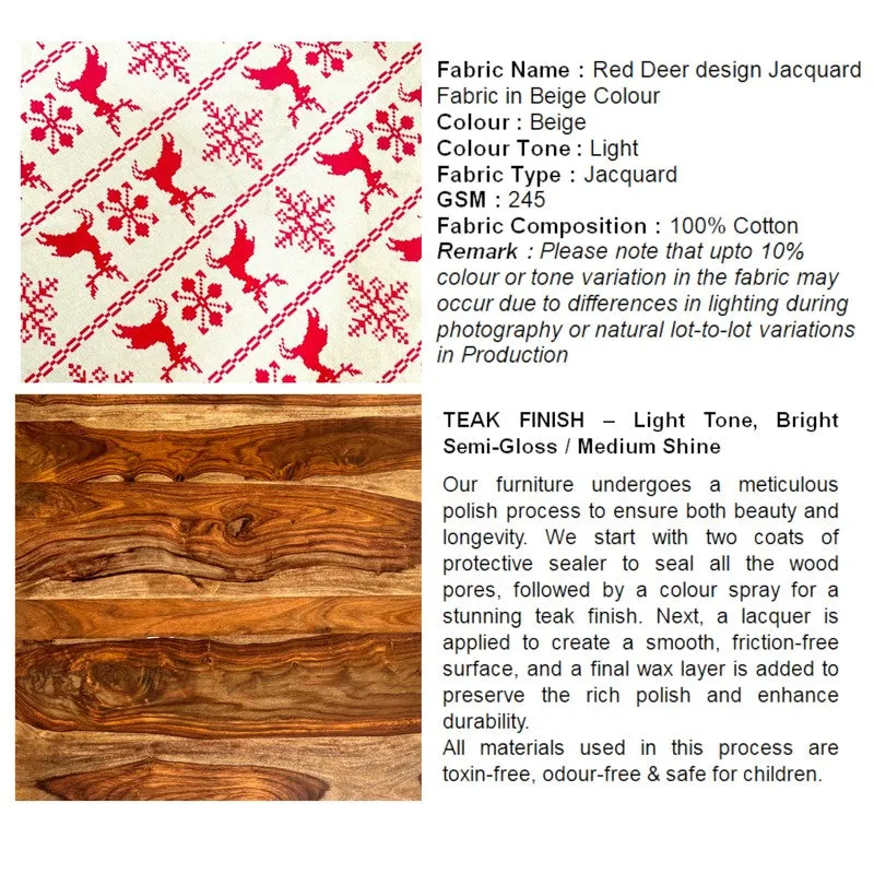 Bovex Sheesham Wooden Bench - Beige media 7