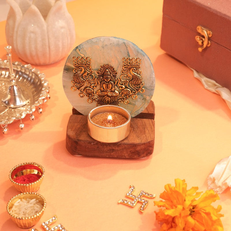 Eternal Fortune Laxmi Ji Tealight Candle Holder media 4