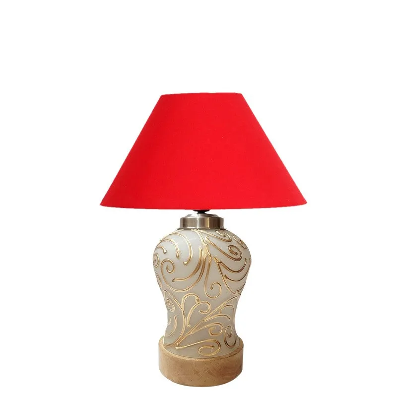 Lumithra Wooden Table Lamp - Red media 4