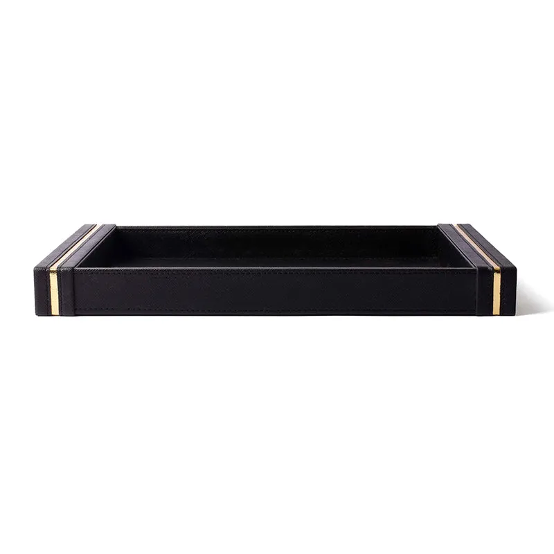 Ceastra Faux Leather Serving Tray - Black media 4