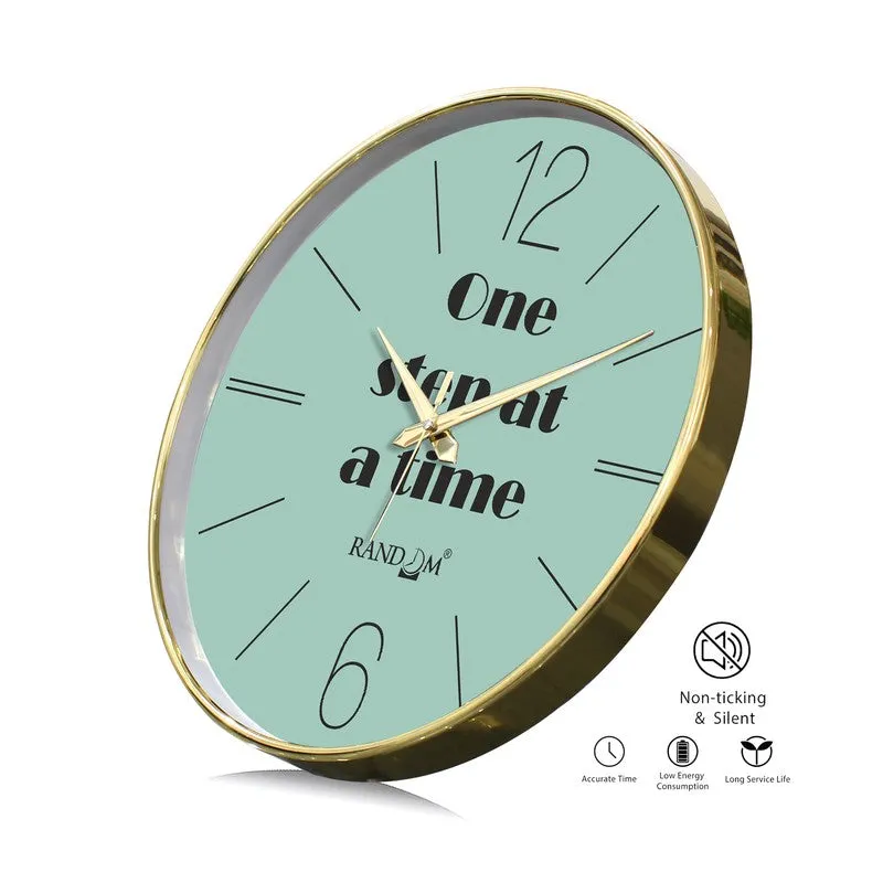One Step at a Time Round Analog Wall Clock - Green media 7