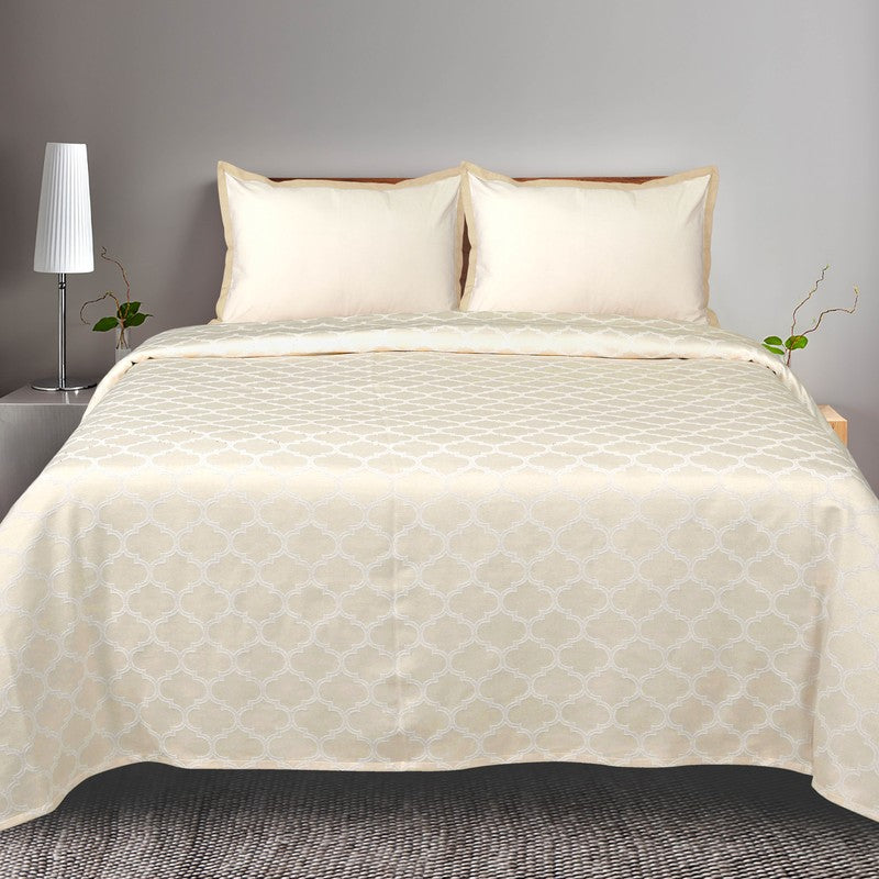 Axis Aura Cotton Bedsheet (Ivory) - 224 TC media 3