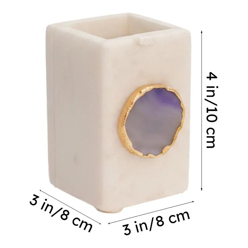 Kade Marble Agate Stationary Holder - Purple media 6