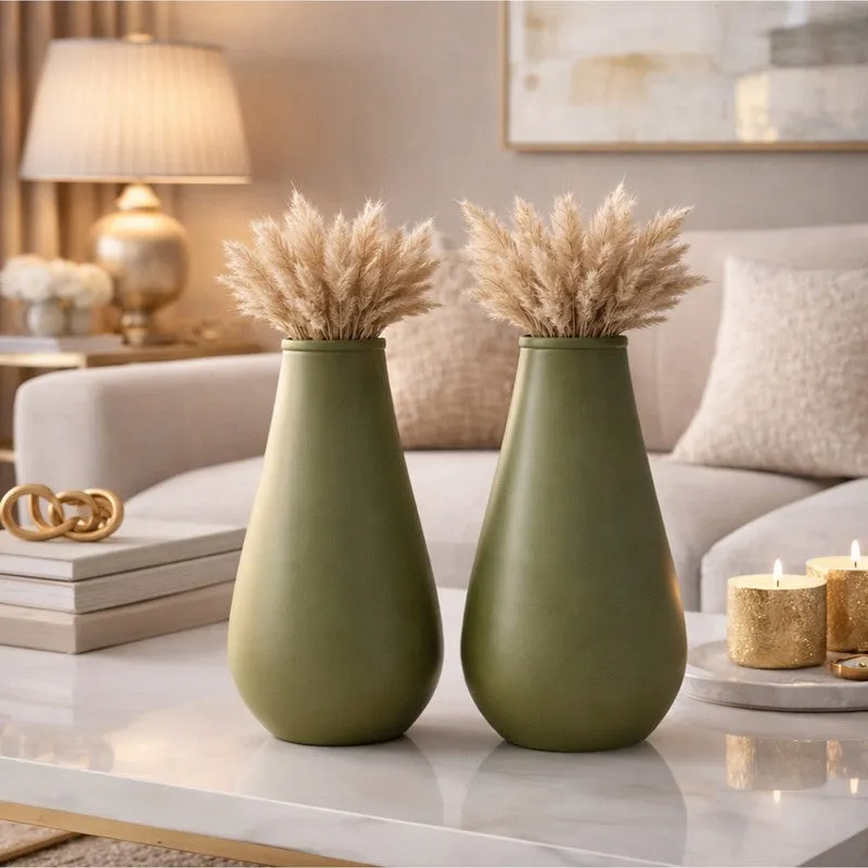 Celestial Curve Vase (Green) - Set of Two media 6