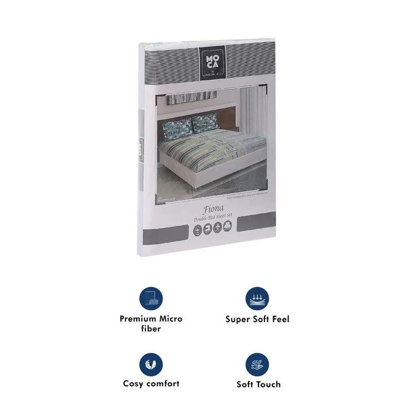 Monte Carlo Flow Stripe Cotton Bedsheet (Blue) - 104 TC media 10