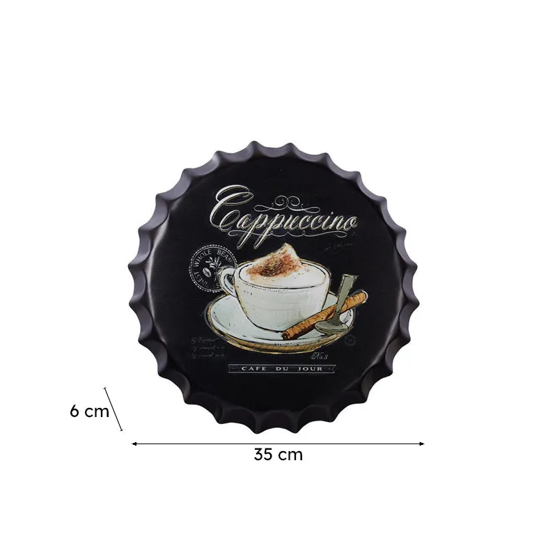 Cappuccino Bottle Cap Metal Wall Accent media 7