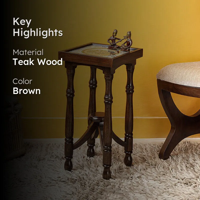 Sera Teak Wood Side Table media 2