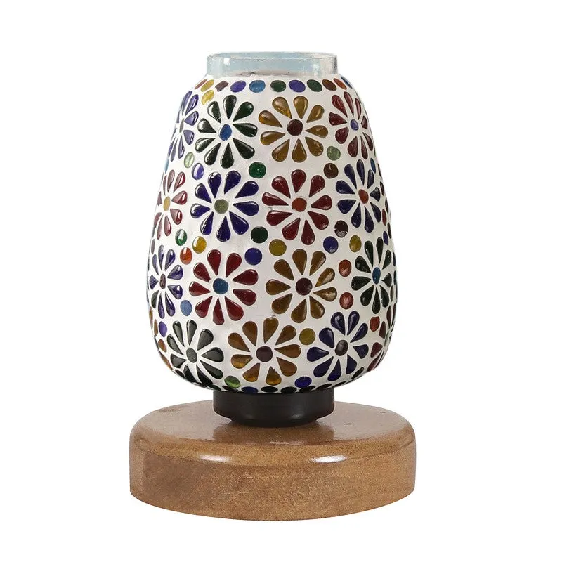 Skylune Glass Table Lamp With Wooden Base - Multicolor media 5