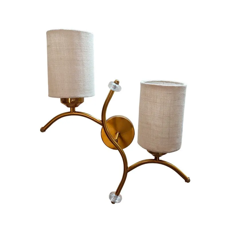 LumiBranch Dual Jute Wall Lamp - Beige & Gold media 4