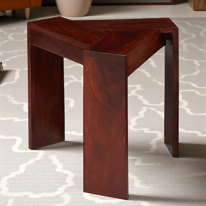 Iverox Sheesham Wooden Side & Bedside Table - Brown media 3