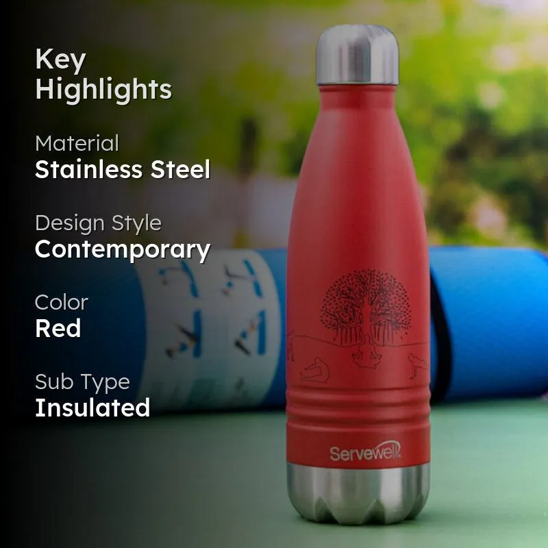 Zen Sip Hot & Cold Thermos Bottle (Red) - 500 mL media 2