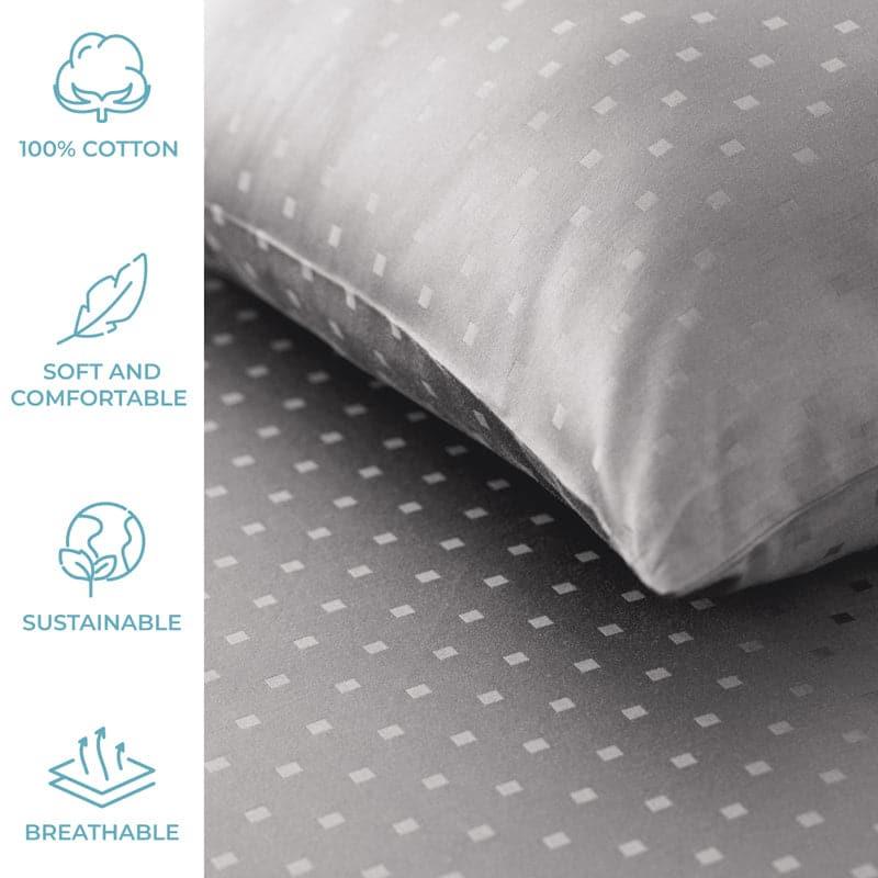 Numa Swiss Dot Cotton Bedsheet (Grey) - 500 TC media 5