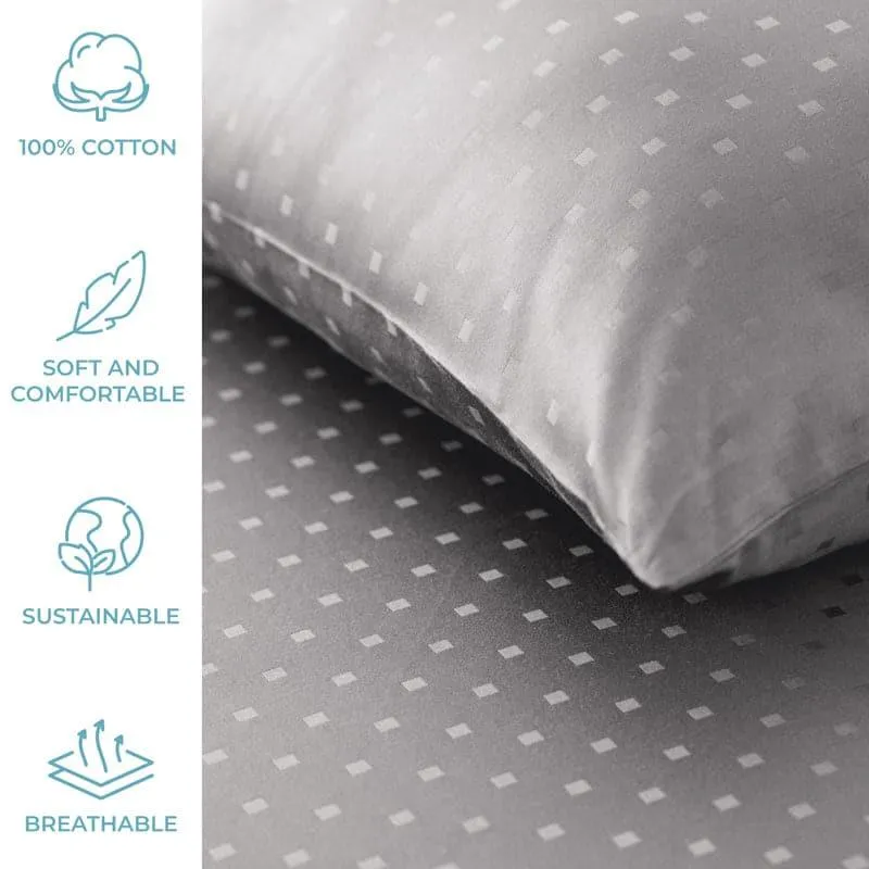 Numa Swiss Dot Cotton Bedsheet (Grey) - 500 TC media 5