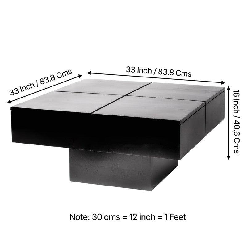Tervon Sheesham Wooden Center Table - Black media 9