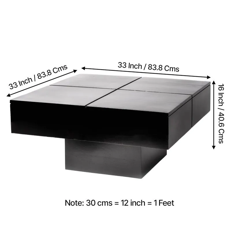 Tervon Sheesham Wooden Center Table - Black media 8