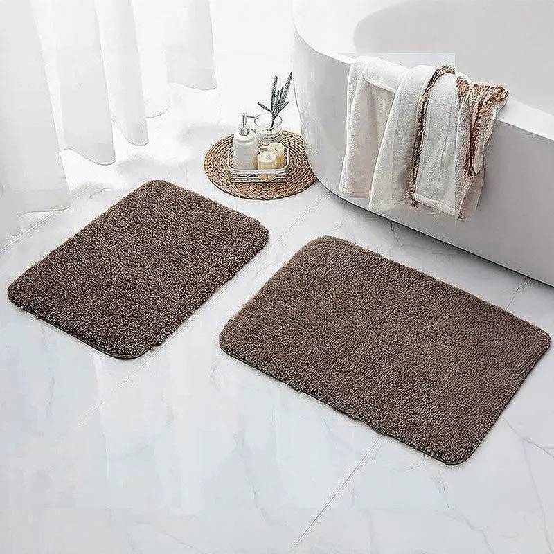Nautica Cashmere Step Solid Anti-Skid Bath Mat (Brown) - Set Of Two media 1
