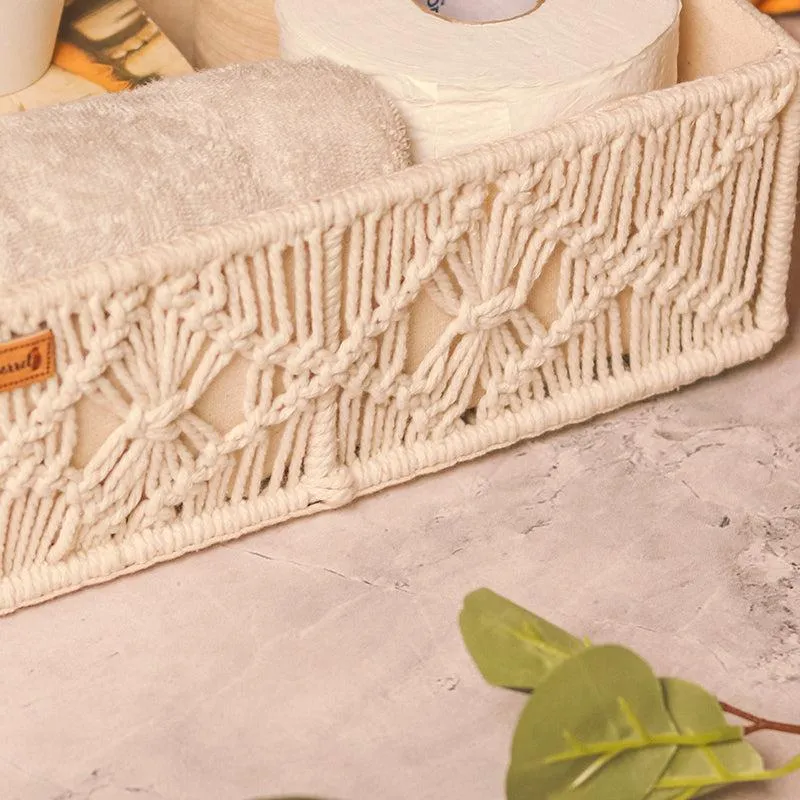 Perily Handcrafted Organiser (Metal,Cotton) Basket media 4