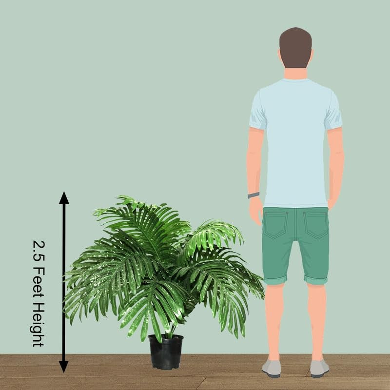 Florascape Artificial Areca Palm Fern Plant With Black Plastic Pot media 7