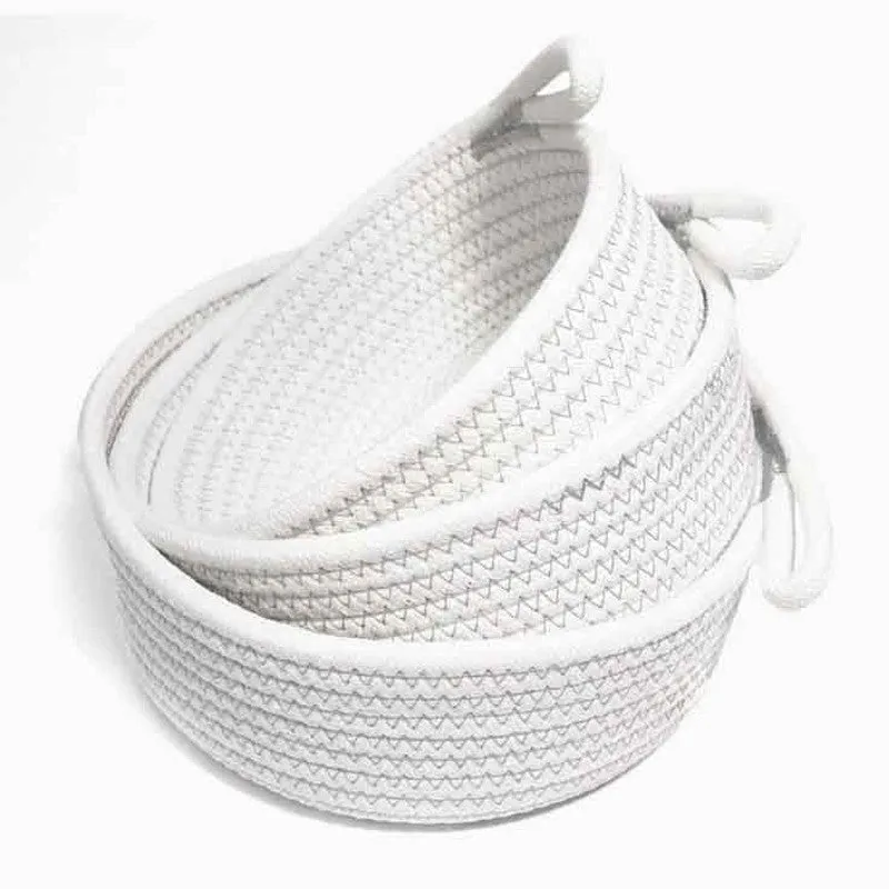 Pearly Cotton Storage Basket - Set Of Three media 3