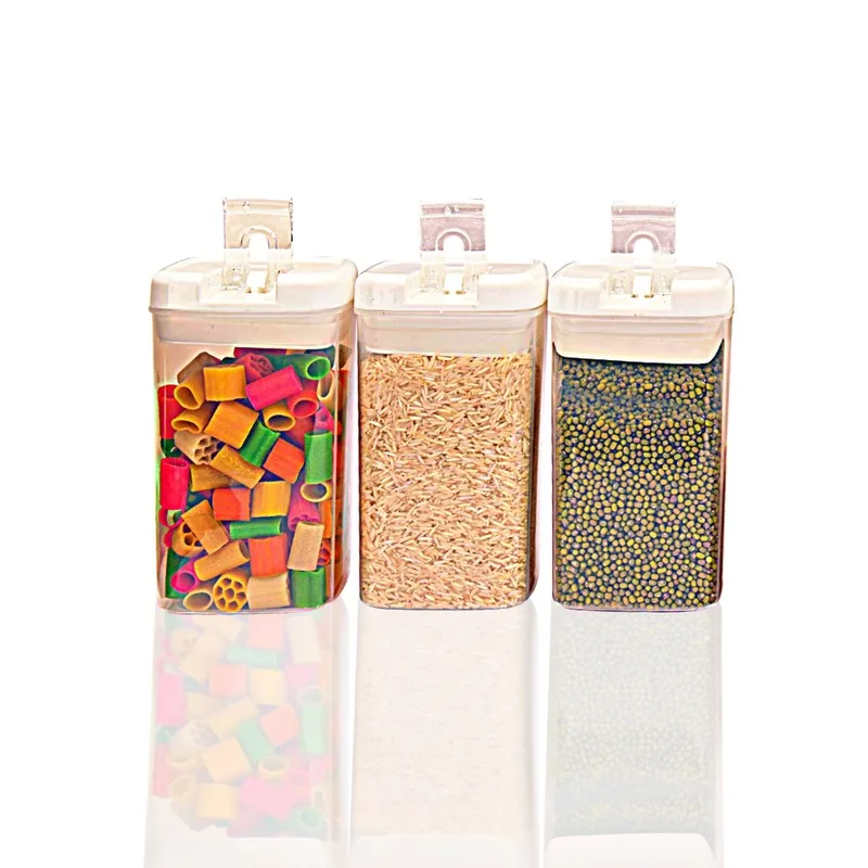 Snaplock Pantry Glow Air Tight Container (White/1000 mL Each) - Set of Three media 3