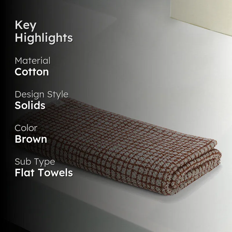 Madras Terry Cotton Bath Towel - Brown media 2